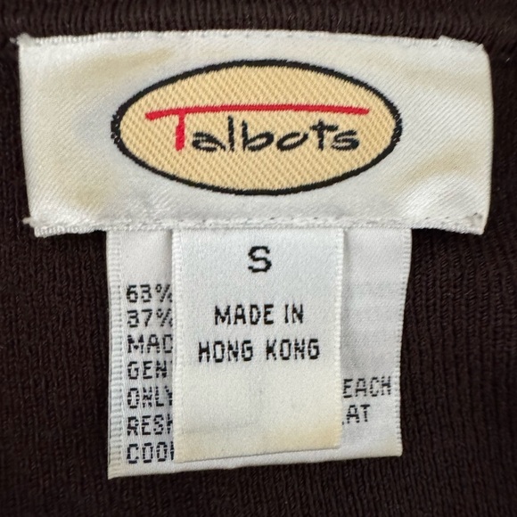 Talbots Dark Brown Scoop Neck Short Sleeve Top - Picture 4 of 7